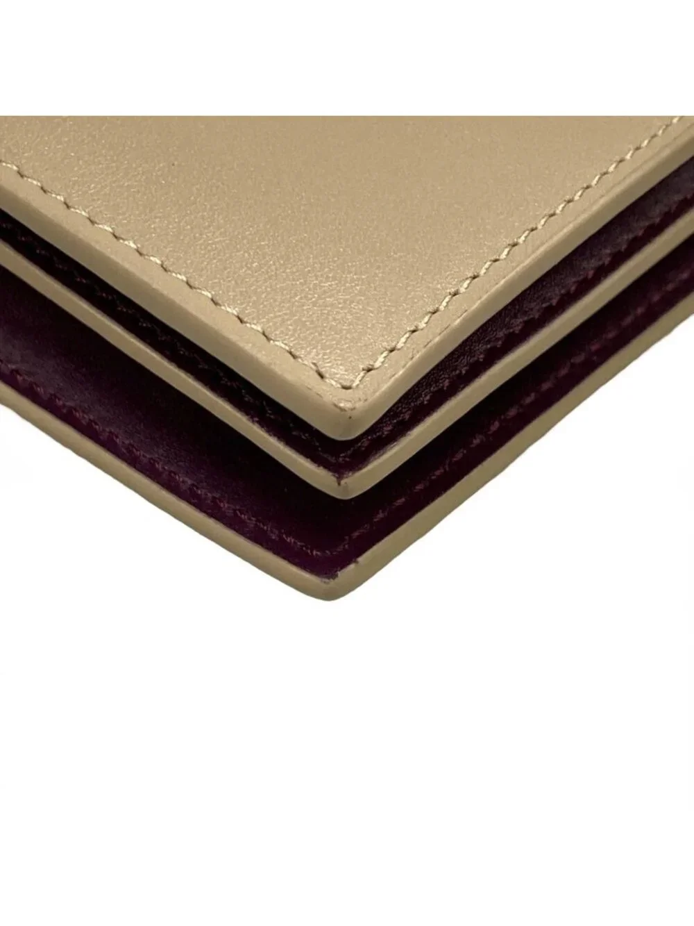 Loewe Knot Compact Wallet Beige L Letter Zipper